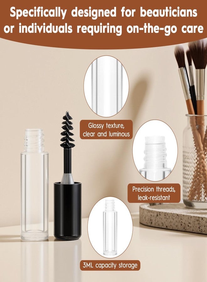 Rimoev 36 Pcs Empty Mascara Tubes with Wand (3ml), Refillable Eyelash Brow Tint Tubes, Travel Size Containers for Lash/Brow Oil, Eyebrow Shaping, Perm Aftercare - Image 4